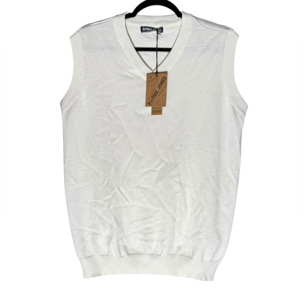 PJ Paul Jones Sweater Vest Men’s Large Off White Color Sophisticated Preppy NWT
